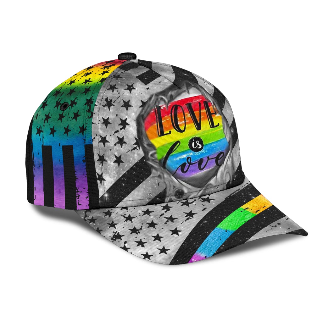 Love Is Love Pride Flag Classic Cap For Everyday Accessories Vacations And Outdoor Fun