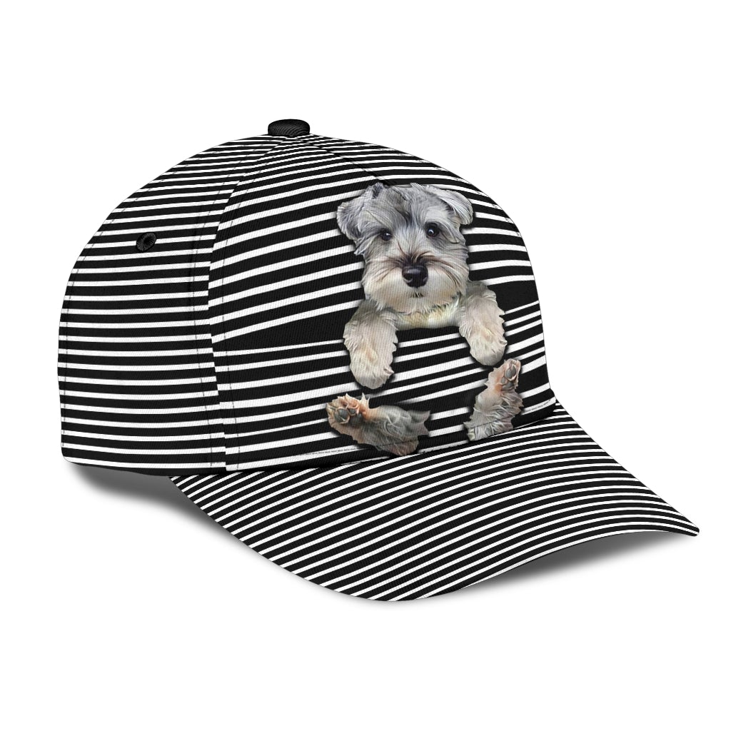Schnauzer Says Hi Cute Dog Classic Cap For Nature Lovers Travel And Casual Daily Styling