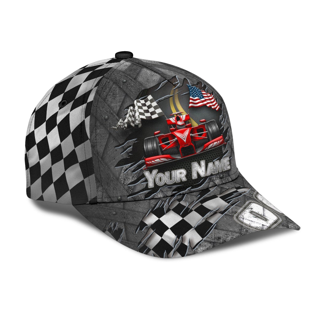 Custom Racing Speed Lover American Flag Classic Cap For Weekend Adventures Festivals And Gift Giving