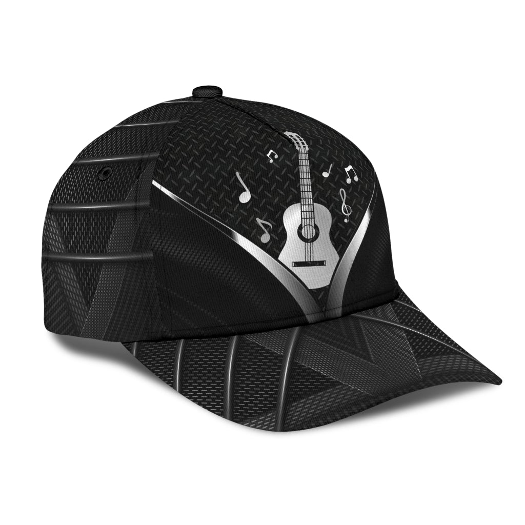 Guitar Carbon Black Music Classic Cap For Relaxed Outfits Outdoor Events And Holiday Trips