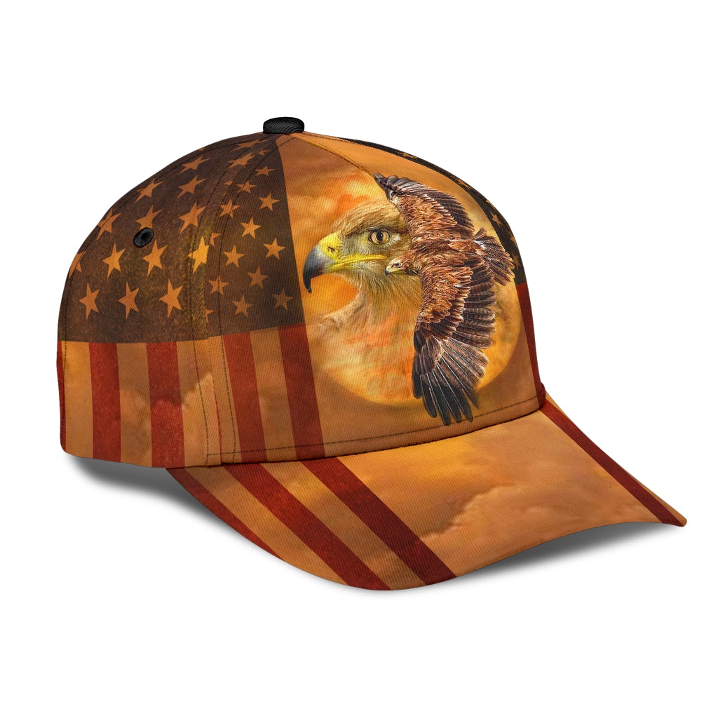 Eagle American Freedom Flag Classic Cap For Relaxed Daily Style Vacations And Festival Wear