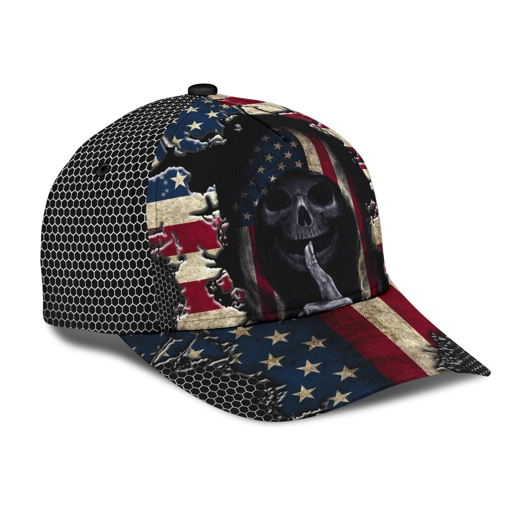 American Skull Crack Carbon Classic Cap For Festivals Vacations Outdoor Fun And Daily Comfort
