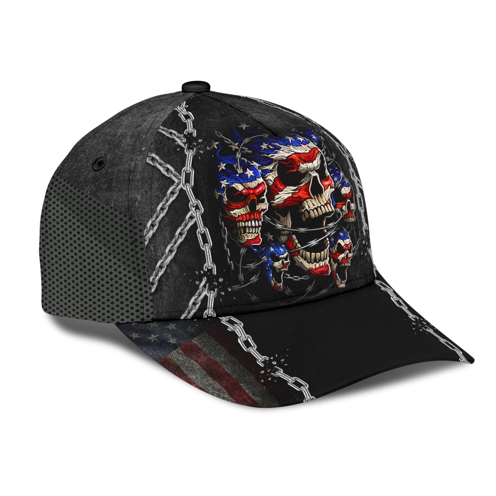 Skull American Flag Patriotic Classic Cap For Daily Comfort Outdoor Fun And Weekend Vacations