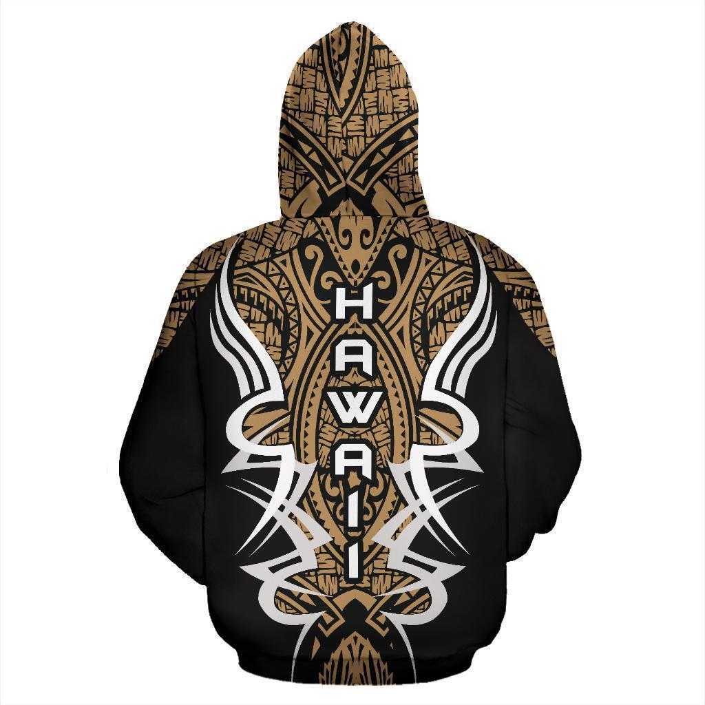 Gold Hawaii Turtle Tribal Armor Hoodie For Nautical Inspired Streetwear Weekend Trips And Comfort