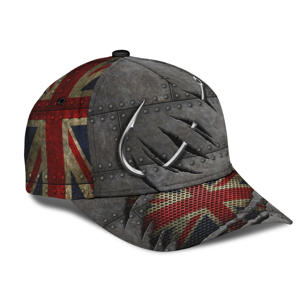 Fishing England Flag Classic Cap For Daily Wear Travel And Outdoor Activities