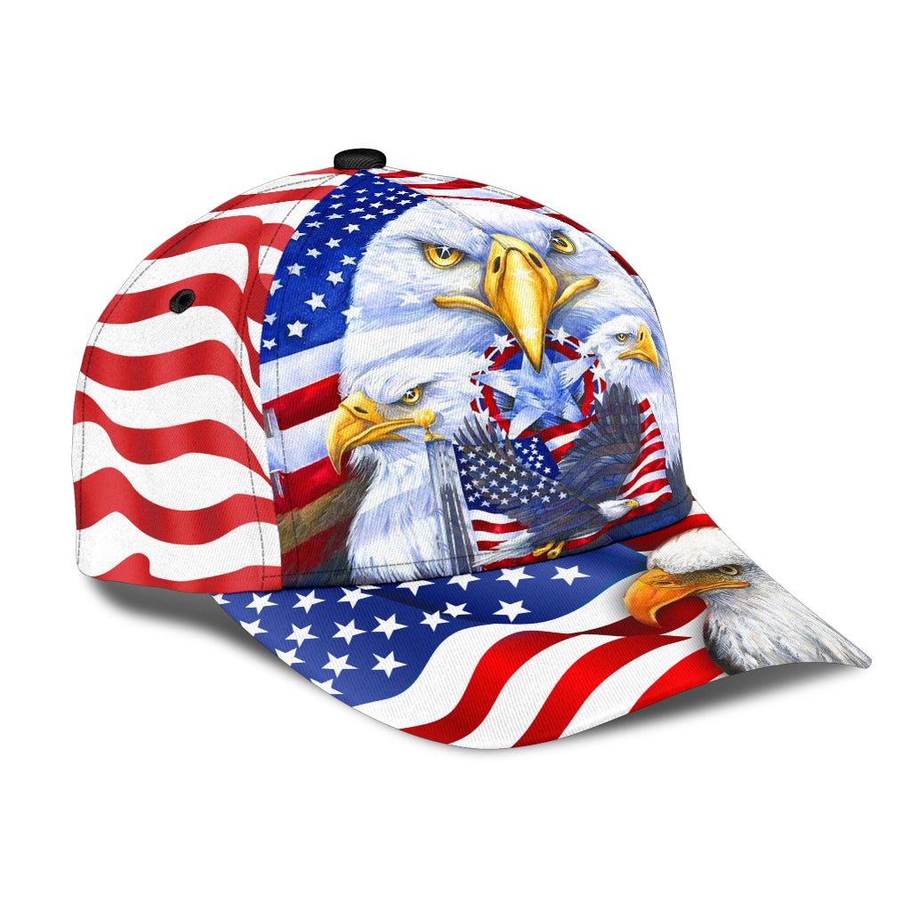 Eagle American Flag Classic Cap For Comfortable Casual Wear Holidays And Outdoor Trips