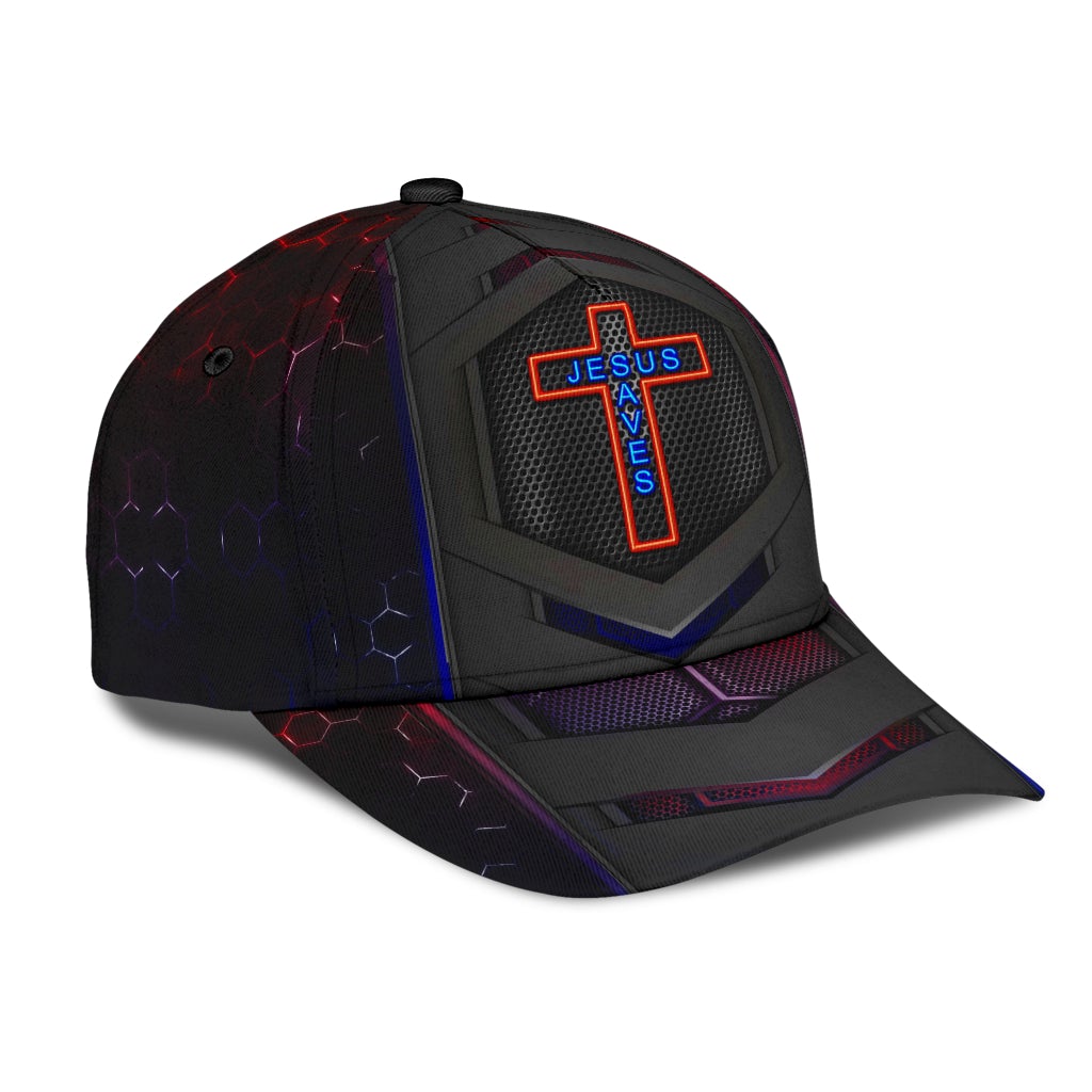 Faith Saves Cross Carbon Pattern Classic Cap For Comfortable Casual Wear Holidays And Outdoor Trips