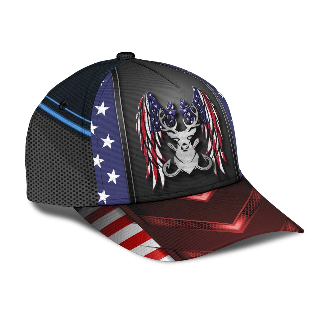 Hunting Fishing Wings American Flag Classic Cap For Outdoor Activities Weekend Trips And Casual Wear