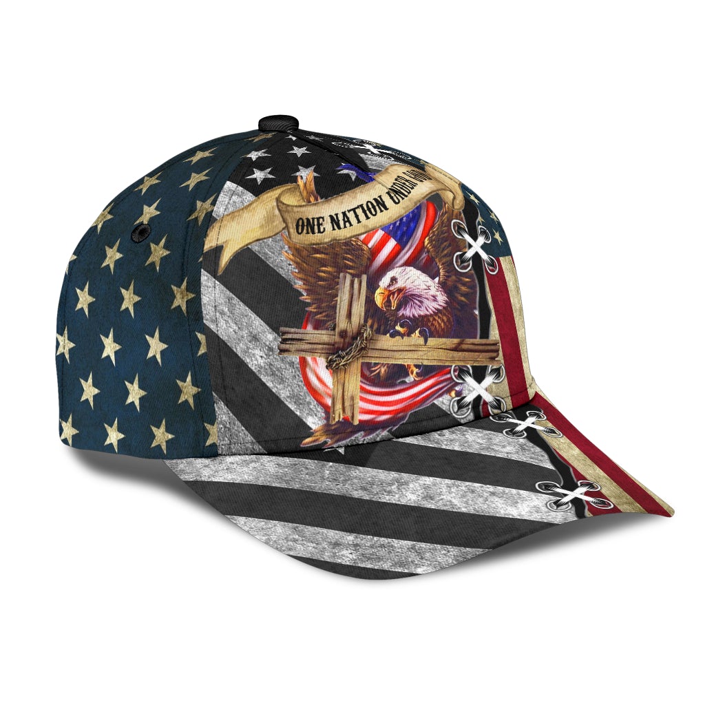 Faith One Nation Under God American Flag Classic Cap For Daily Outfits Festivals And Thoughtful Gift Giving