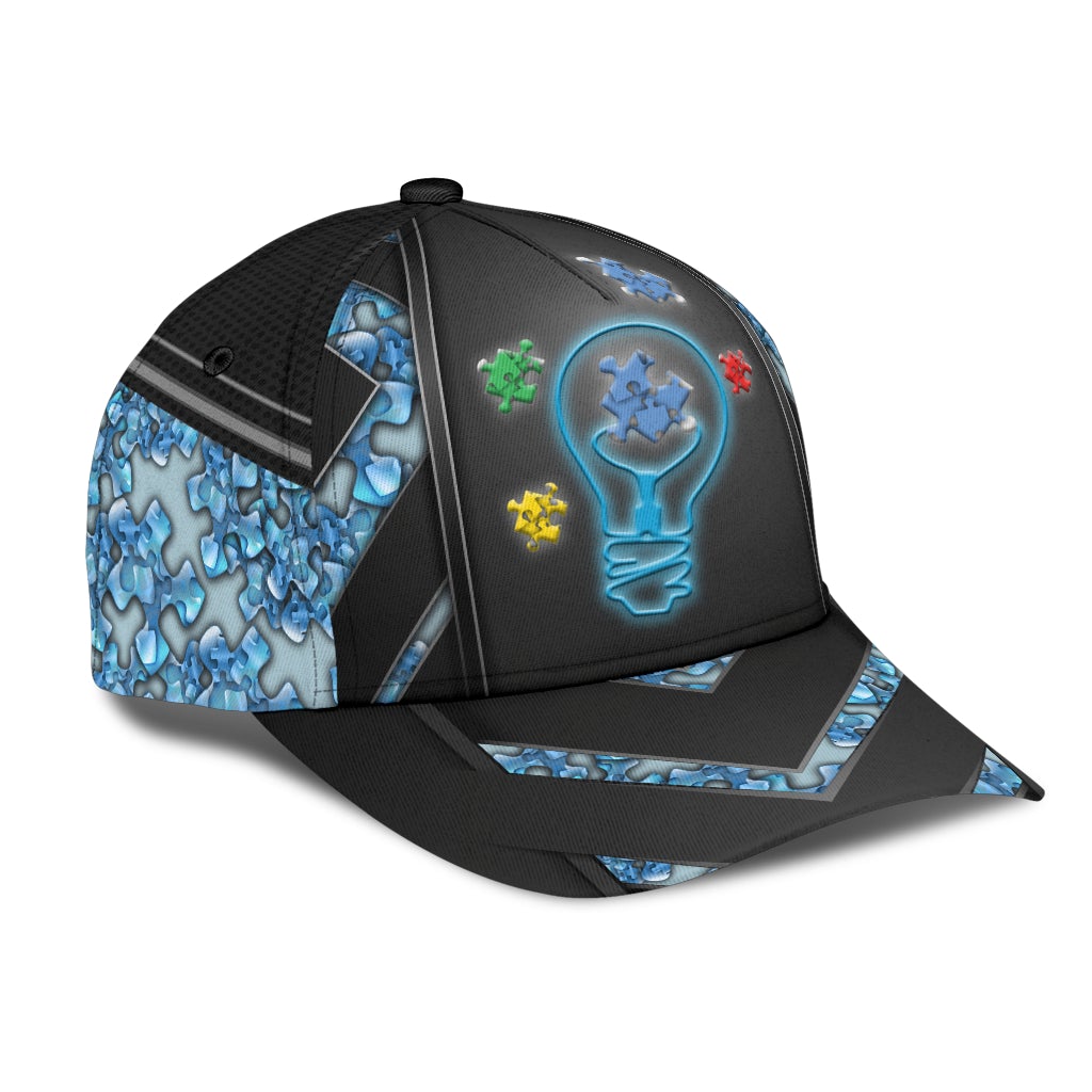 Blue Autism Awareness Support Classic Cap For Everyday Wear Vacations And Seasonal Activities