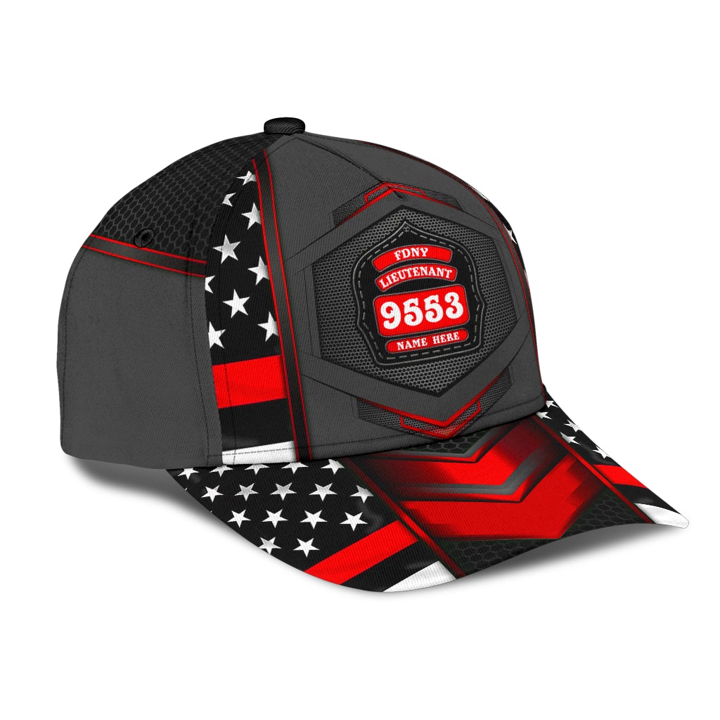 Custom Firefighter US Flag Red Carbon Classic Cap For Daily Styling Weekend Travel And Outdoor Activities