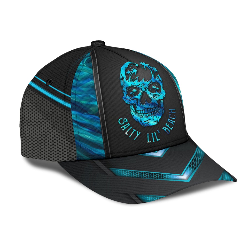Skull Salty Beach Classic Cap For Vacations Festivals Parties And Everyday Outfits