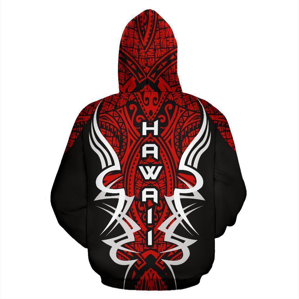 Red Hawaii Turtle Tribal Armor Hoodie For Ocean Lovers Beach Travel And Relaxed Everyday Style