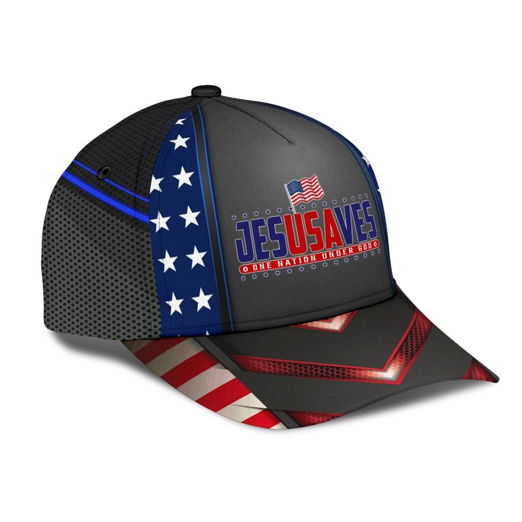 Faith Saves One Nation Under God Classic Cap For Summer Vacations Parties And Outdoor Events