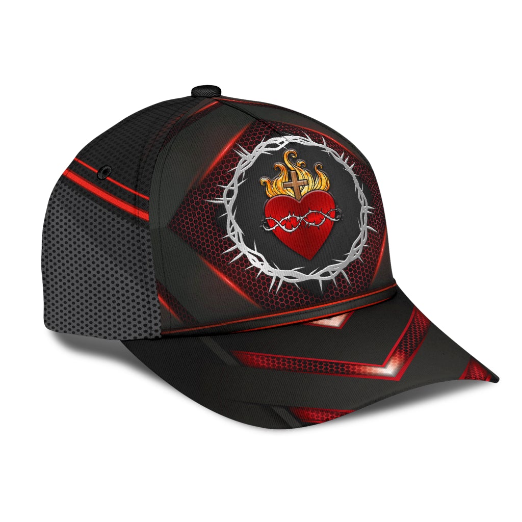 Sacred Heart Faith Message Classic Cap For Weekend Adventures Festivals And Gift Giving