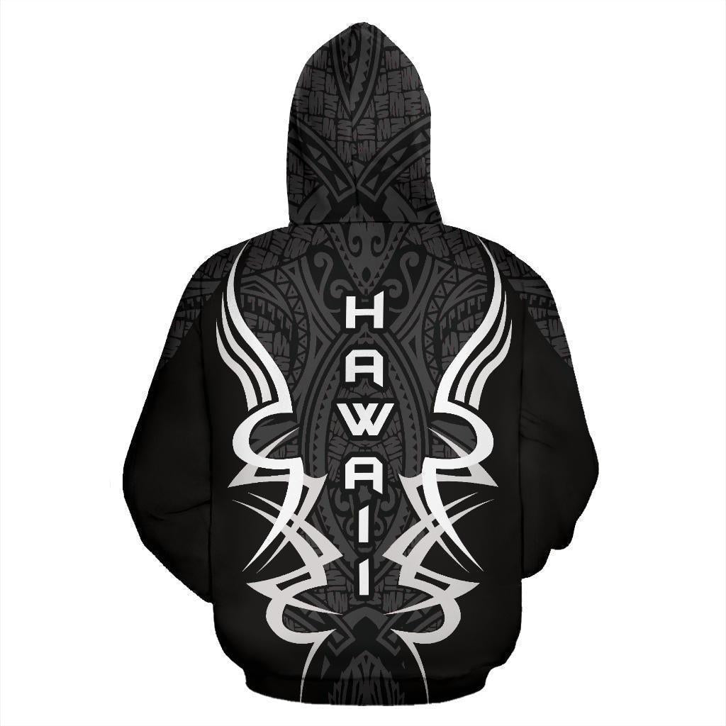 Gray Hawaii Turtle Tribal Armor Hoodie For Coastal Travel Casual Outfits And Relaxed Daily Wear