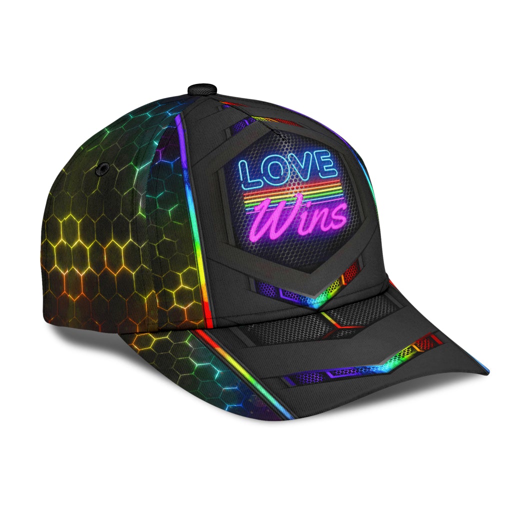 Pride Love Wins Neon Classic Cap For Relaxed Daily Style Vacations And Festival Wear