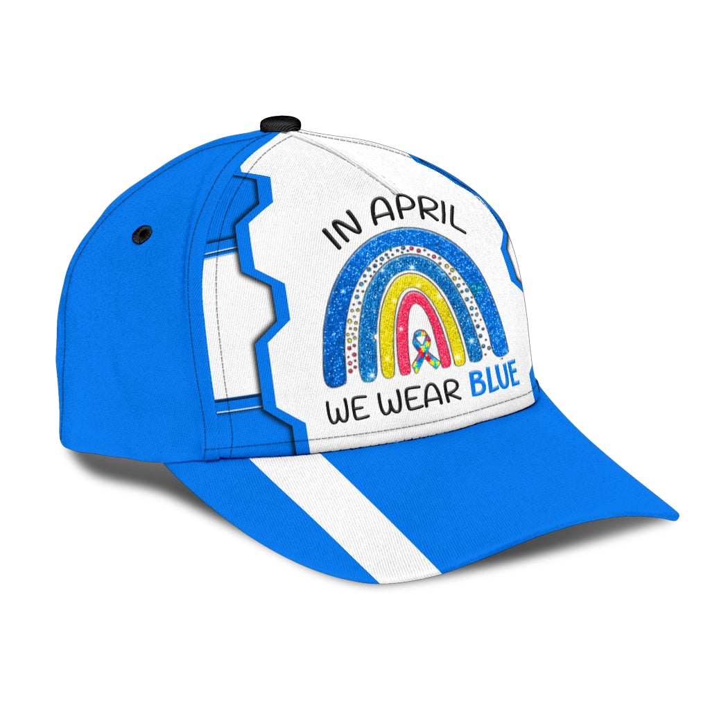 Blue Autism April Awareness Classic Cap For Summer Vacations Parties And Outdoor Events