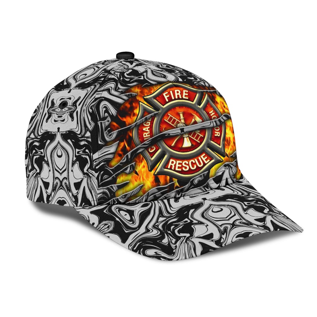 Red Courage Fire Honor Rescue Classic Cap For Daily Outfits Festivals And Thoughtful Gift Giving