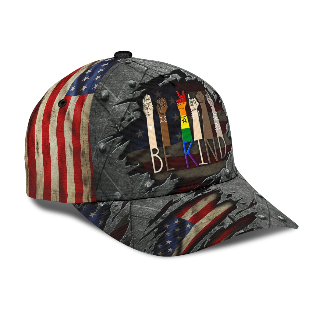 LGBT Be Kind Equality Message Classic Cap For Beach Vacations Outdoor Trips And Everyday Comfort