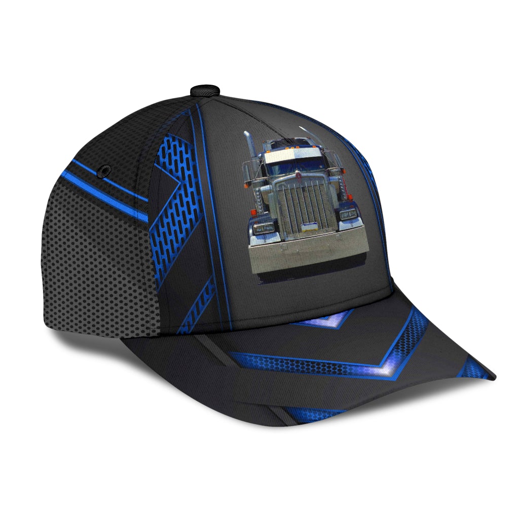 Truck Job Blue Pattern Classic Cap For Casual Adventures Parties And Seasonal Styling