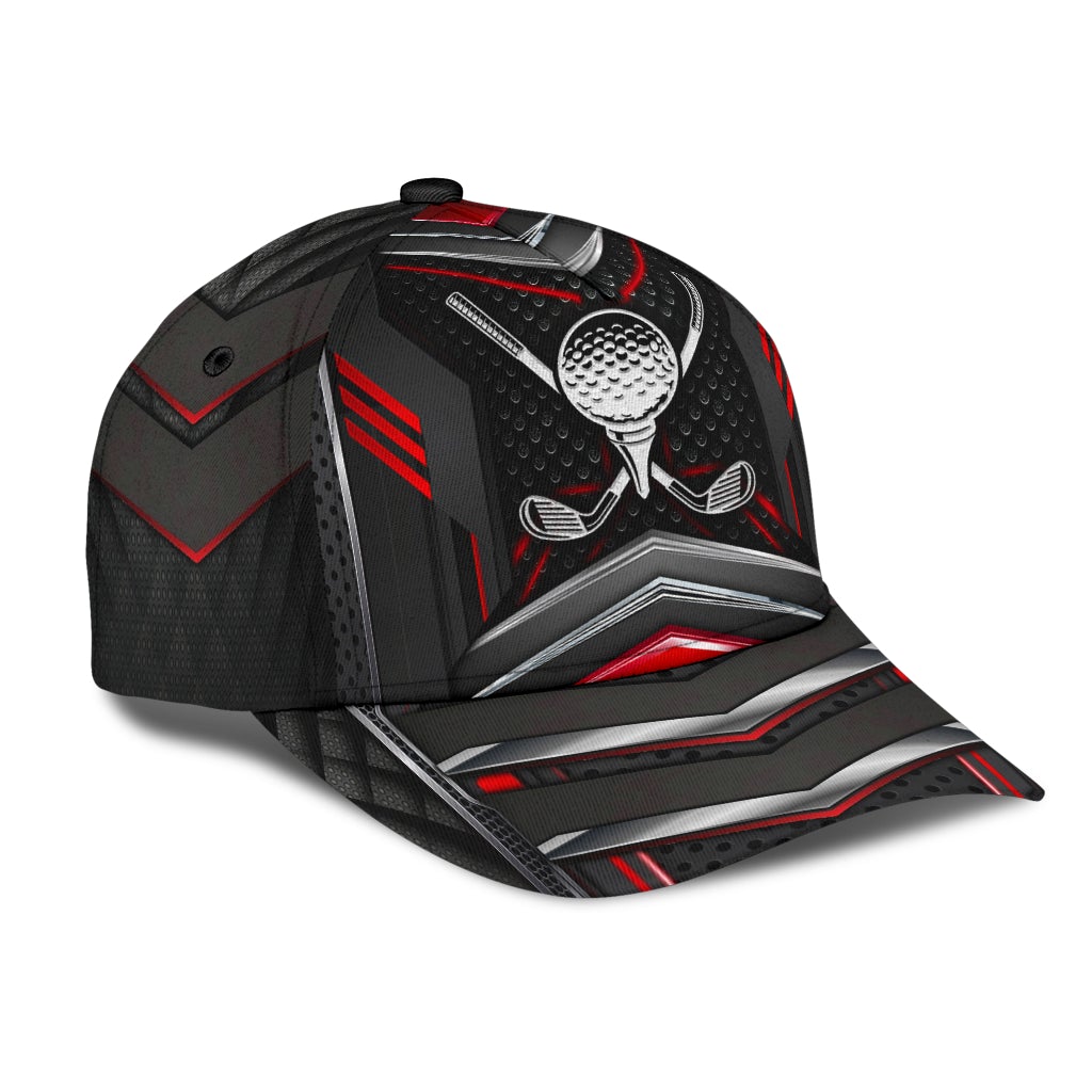 Golf Metal Red Carbon Classic Cap For Seasonal Outings Outdoor Adventures And Daily Wear