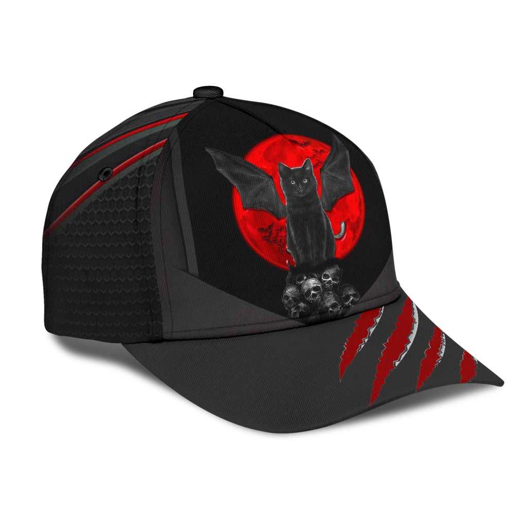 Cat Blood Moon Mystery Classic Cap For Casual Adventures Parties And Seasonal Styling