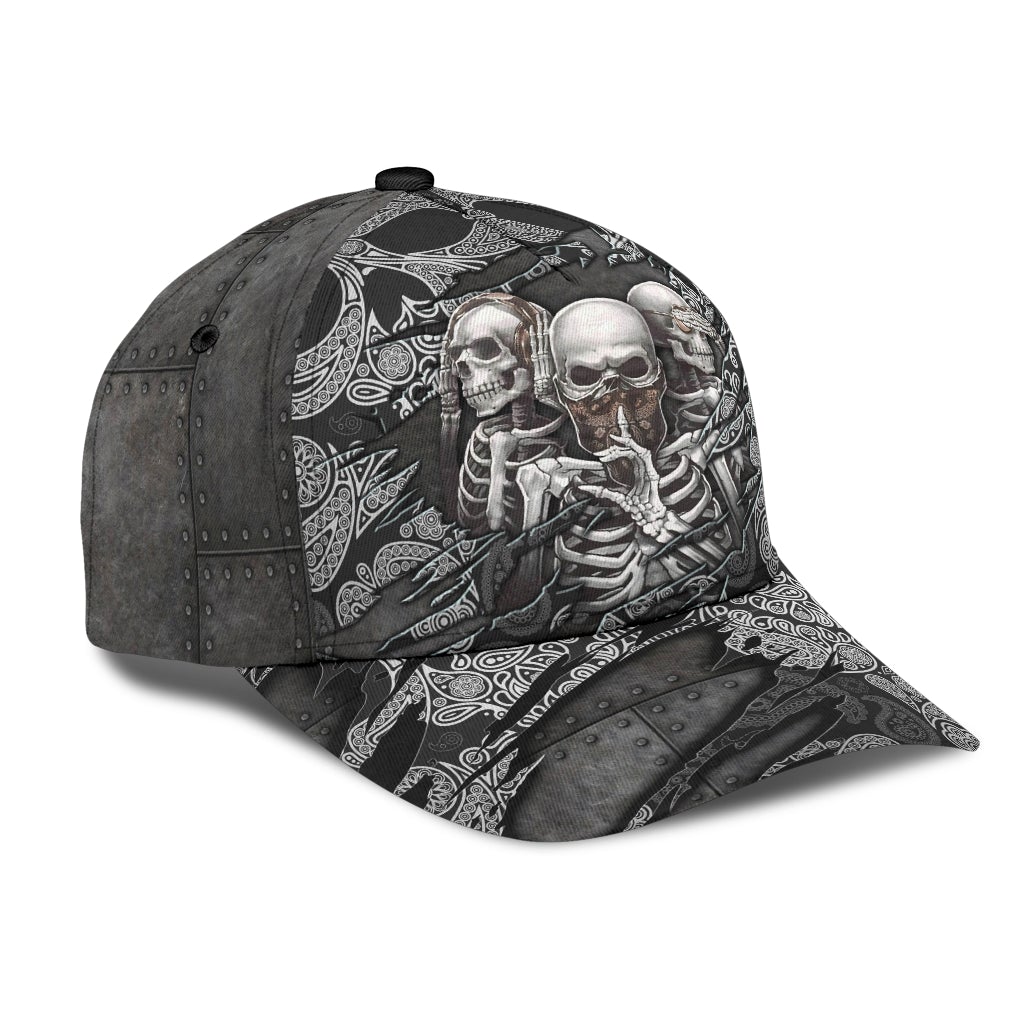 Evil Skull No Senses Classic Cap For Holiday Adventures Parties And Comfortable Styling
