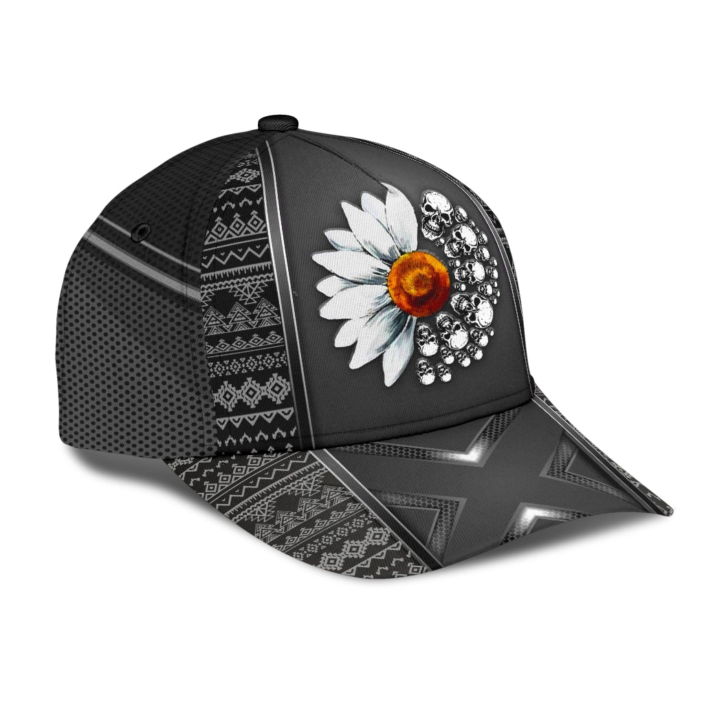 Daisy Skull Floral Art Classic Cap For Daily Comfort Outdoor Fun And Weekend Vacations