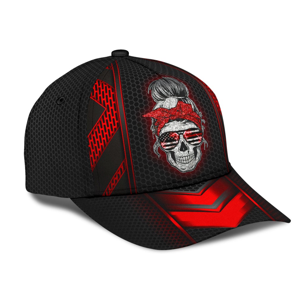 Thunder Red Skull Storm Classic Cap For Relaxed Outfits Outdoor Events And Holiday Trips