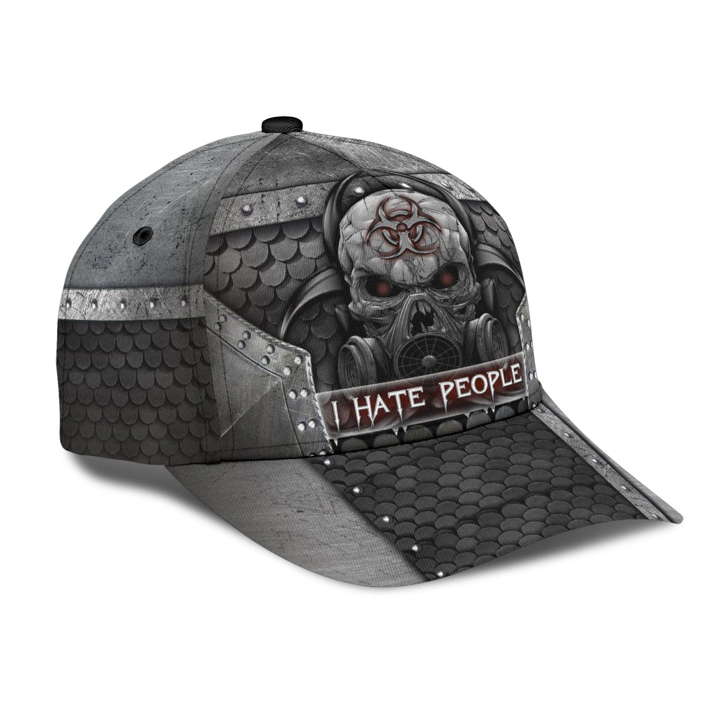 Skull I Hate People Metal Classic Cap For Nature Lovers Travel And Casual Daily Styling