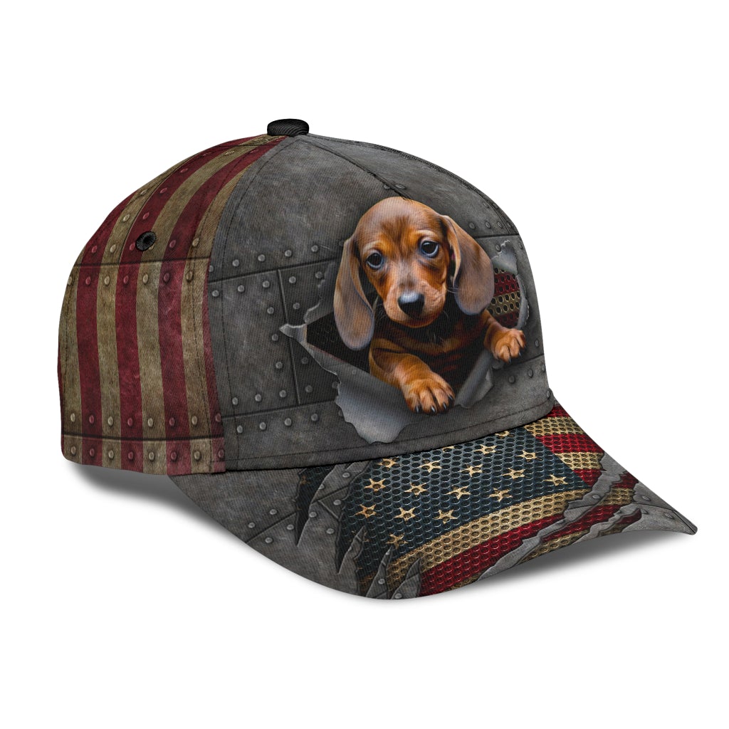Dachshund America Flag Dog Lover Classic Cap For Outdoor Travel Parties And Thoughtful Holiday Gifting