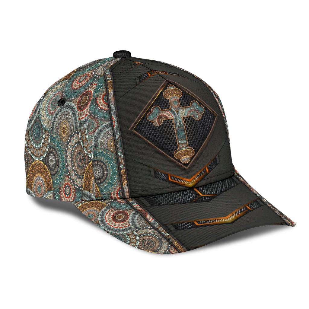 Jesus Cross Mandala Spiritual Classic Cap For Daily Comfort Outdoor Fun And Weekend Vacations