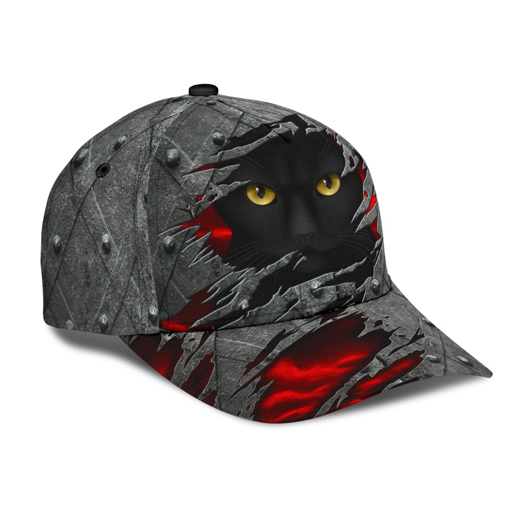 Mystery Black Cat Dark Classic Cap For Beach Outings Holidays And Thoughtful Everyday Style