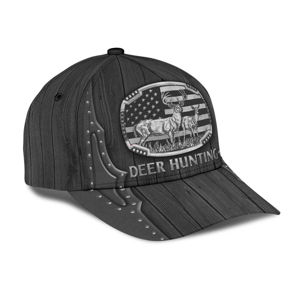 Wooden Pattern Deer Hunting Classic Cap For Seasonal Outings Outdoor Adventures And Daily Wear