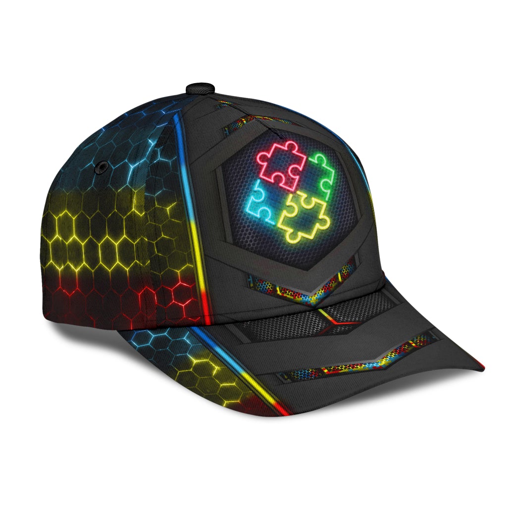 Autism Neon Flag Carbon Classic Cap For Daily Styling Weekend Travel And Outdoor Activities