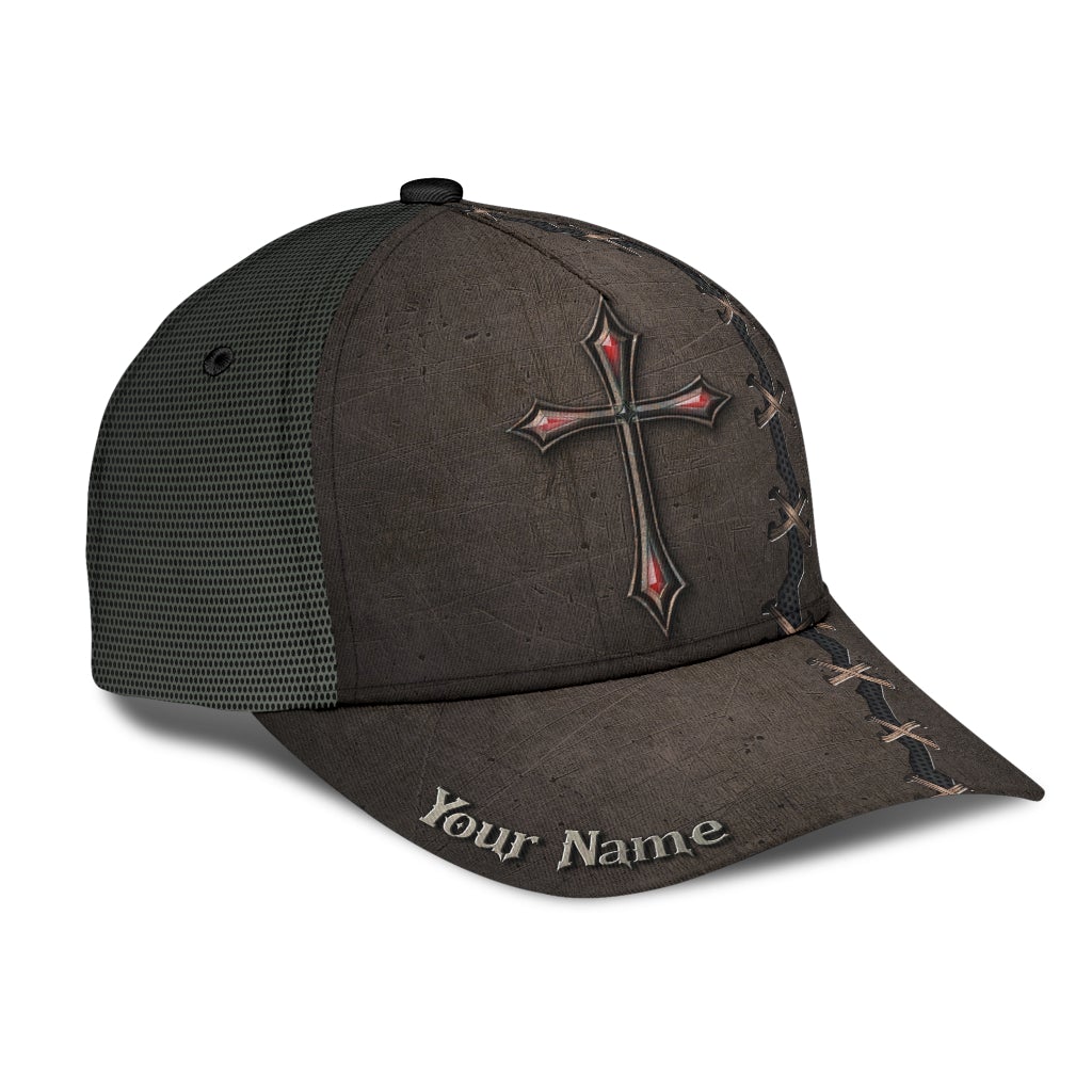 Custom Faith Cross Metal Tear Classic Cap For Parties Vacations And Relaxed Daily Outfits