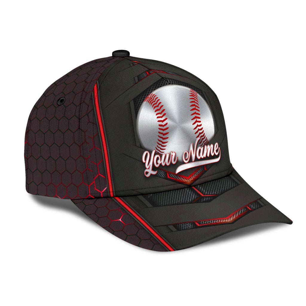Custom Baseball Silver Pattern Personalized Name Classic Cap For Seasonal Events Outdoor Trips And Everyday Comfort
