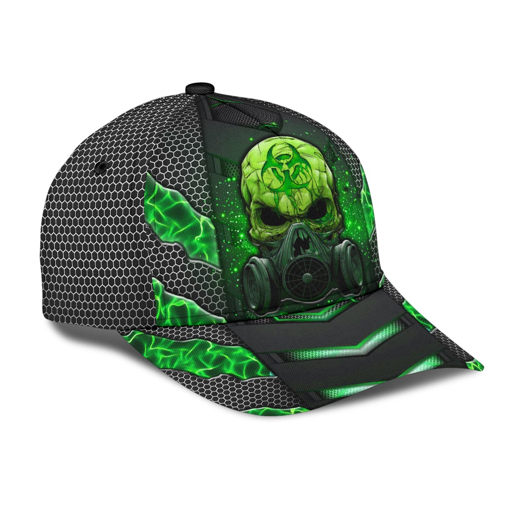 Green Skull Electric Pattern Classic Cap For Festivals Holidays And Comfortable Everyday Wear