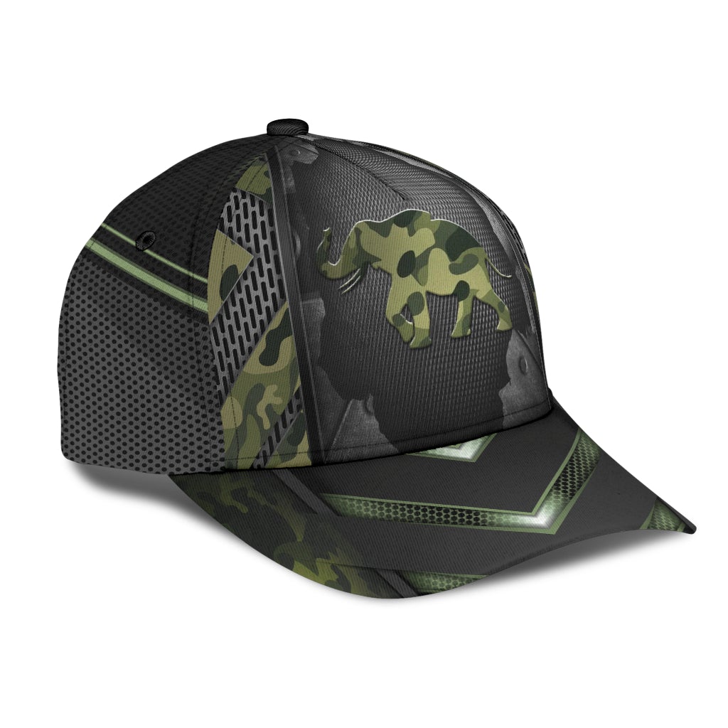 Elephant Camo Pattern Wildlife Classic Cap For Casual Events Beach Trips And Thoughtful Gifting