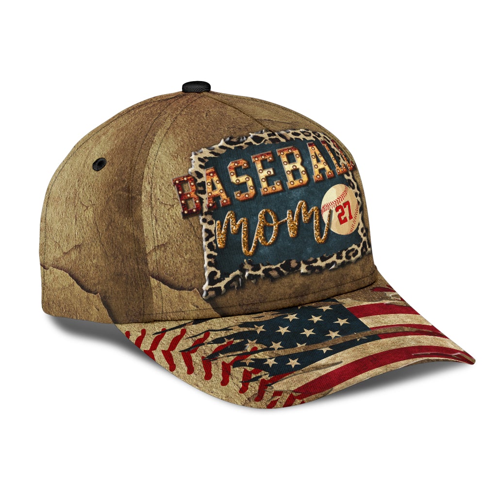 Custom Baseball Mom Personalized Number Classic Cap For Casual Adventures Parties And Seasonal Styling