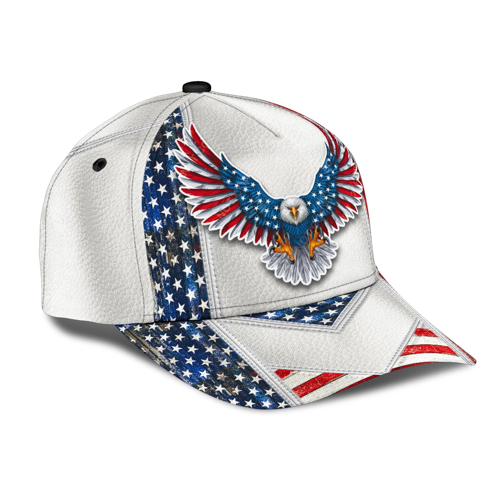 White American Eagle Freedom Classic Cap For Casual Styling Holiday Travel And Weekend Adventures