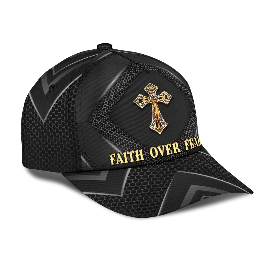 Faith Over Fear Jesus Motivation Classic Cap For Seasonal Outings Outdoor Adventures And Daily Wear