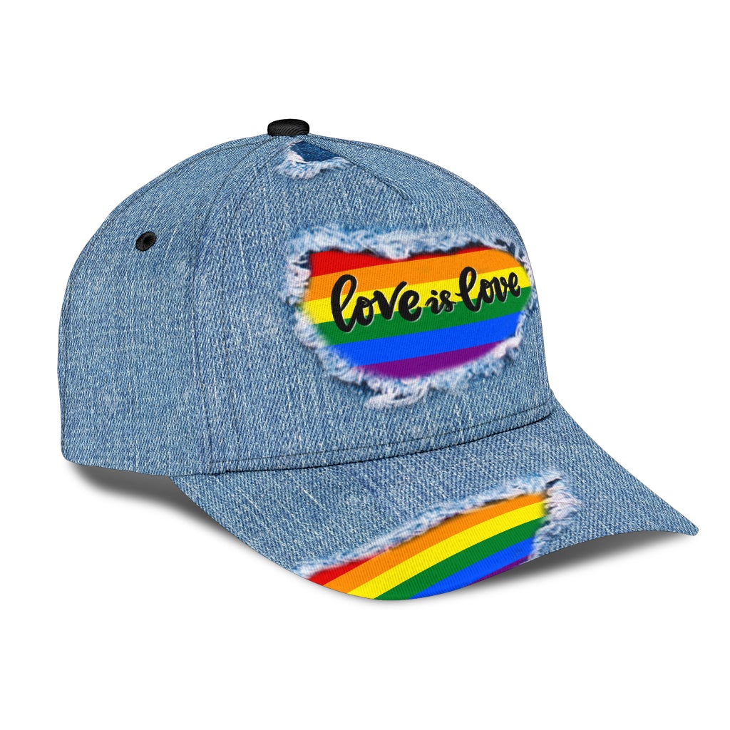 Love Is Love Jean Pride Pattern Classic Cap For Weekend Travel Outdoor Events And Casual Outfits
