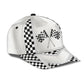 White Leather Racing Pattern Classic Cap For Outdoor Travel Parties And Thoughtful Holiday Gifting