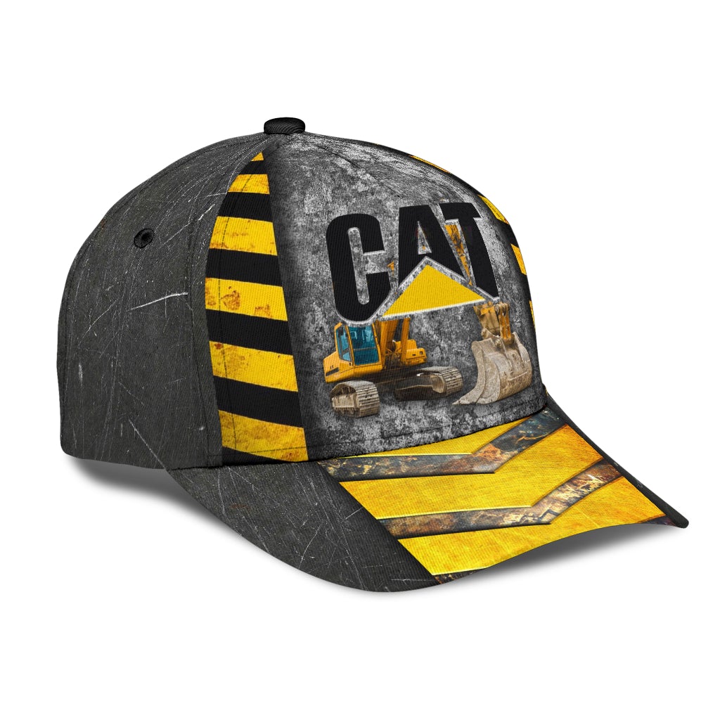 Cat Excavator Funny Work Machine Classic Cap For Daily Styling Weekend Travel And Outdoor Activities