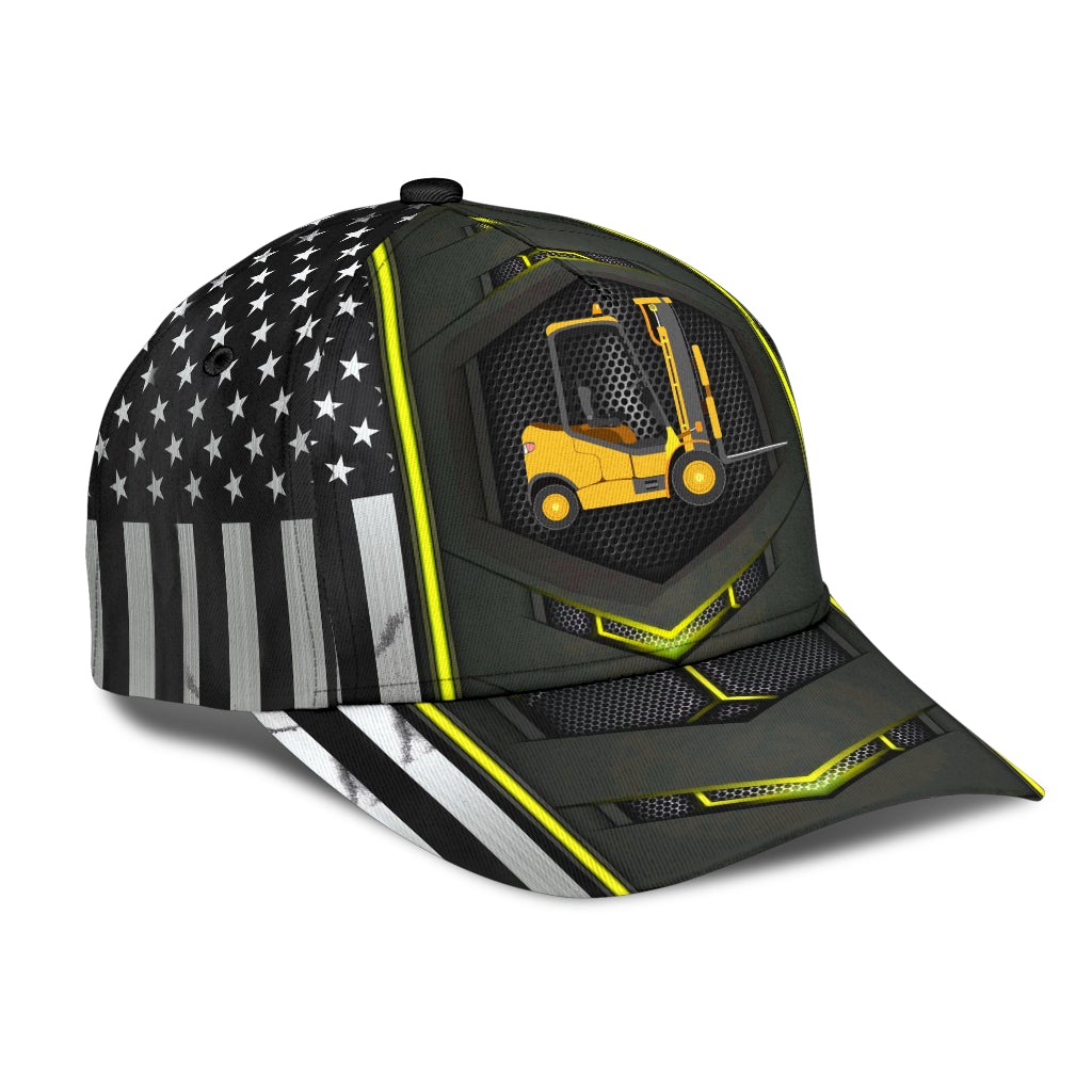 Forklift Truck Flag Carbon Classic Cap For Nature Lovers Travel And Casual Daily Styling