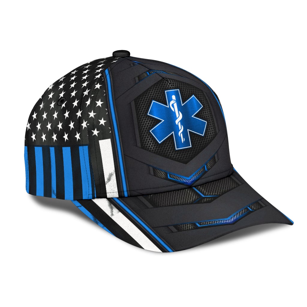 EMS Paramedic Blue Flag Classic Cap For Nature Lovers Travel And Casual Daily Styling