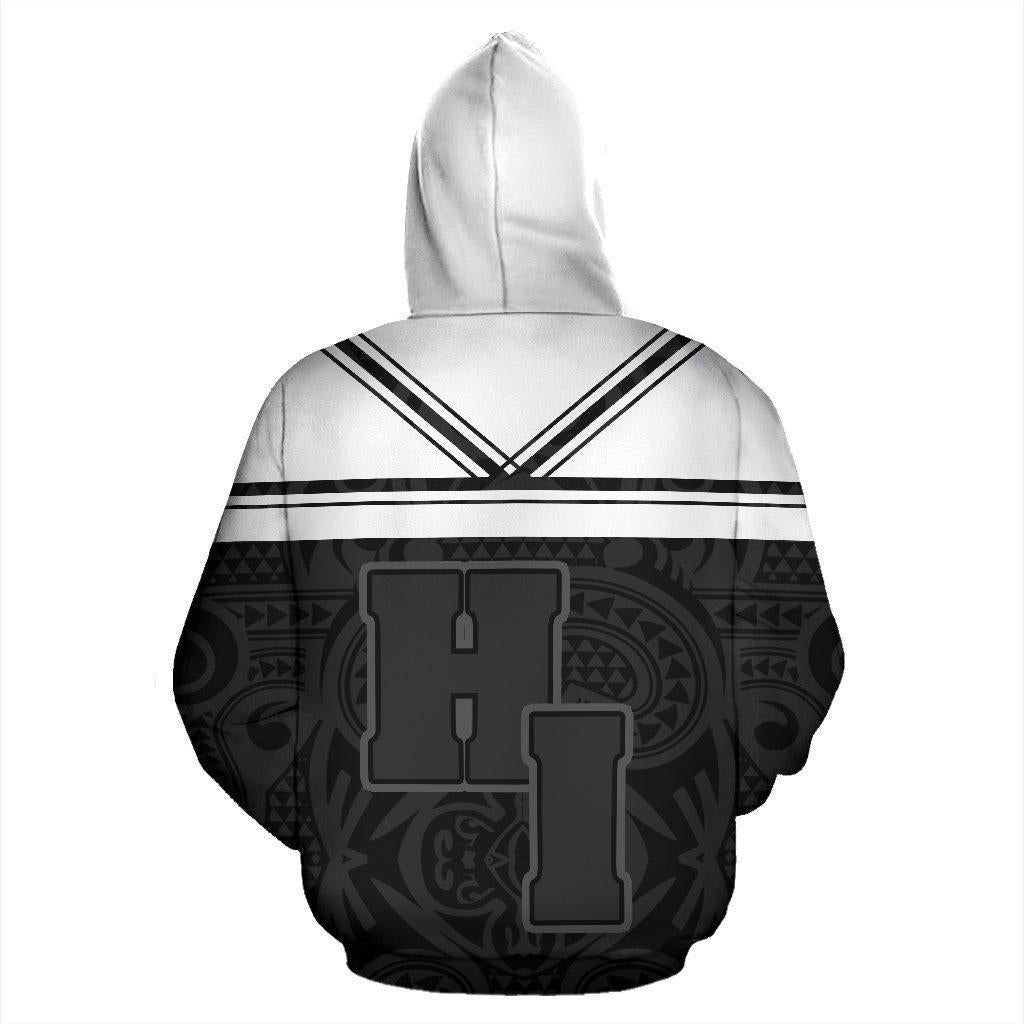 Black White Hawaii Coat Arms Hoodie For Relaxed Daily Wear Weekend Outings And Thoughtful Gifting