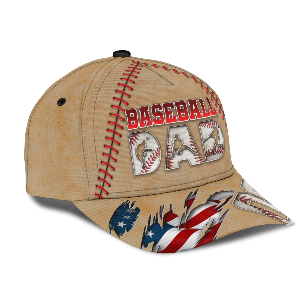 Custom Love Baseball Dad Personalized Number Classic Cap For Travel Adventures Weekend Wear And Casual Style